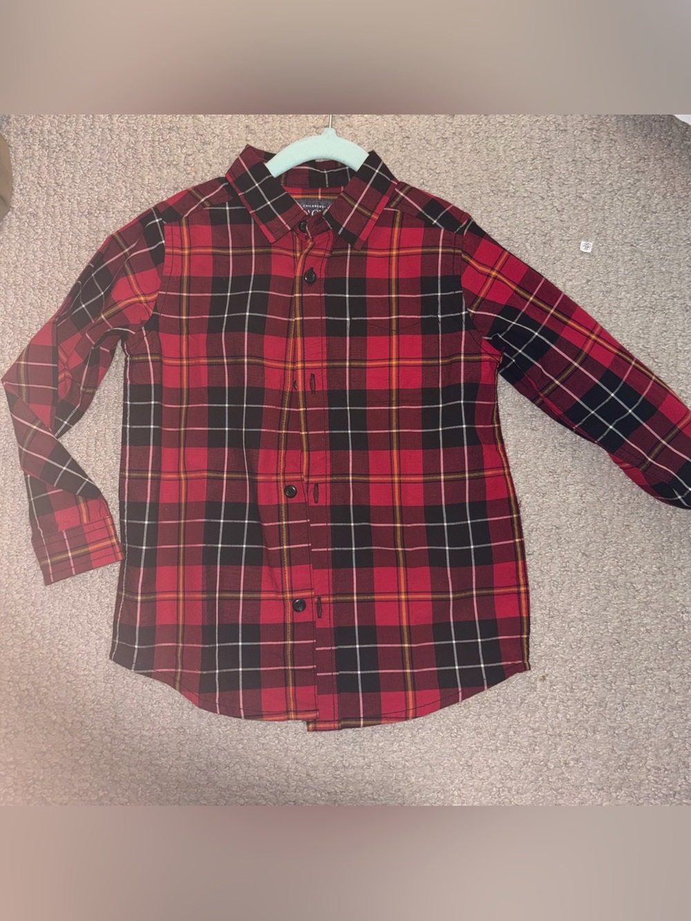 The Children's Place Red and Black Plaid Button-Down Shirt